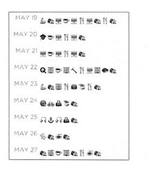 Automated sharing of user pictograms in a mobile positional social media system