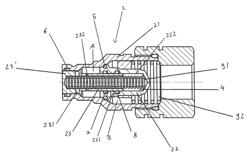 Coupling device with residual pressure relief system