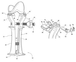 Orthopedic implant inserter with removable jaws