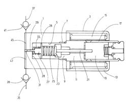 DELIVERY DEVICE FOR DISCHARGING A FLUID TO A FLUID LINE