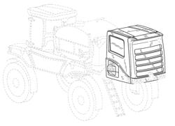 Self-propelled sprayer engine enclosure