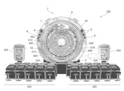 ROTATING APPARATUS FOR GAME SYSTEM HAVING LIGHT-EMITTING DEVICE ATTACHED THERETO