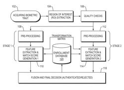 Feature extraction and matching for biometric authentication