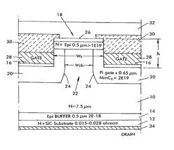 Power semiconductor switch with plurality of trenches