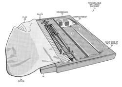 Assemblable mattress support whose components fit inside the headboard