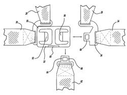 Buckle-tongue arrangement for four point seat belt system