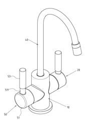 FAUCET WITH SAFE OPERATING MODE ON A HOT SIDE THEREOF