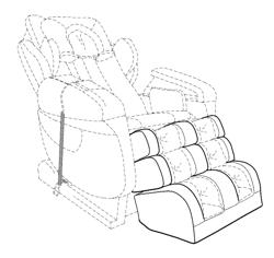 Lower or leg section of massage chair