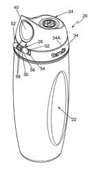 PORTABLE BEVERAGE CONTAINER WITH SELF OPENING HINGED LID