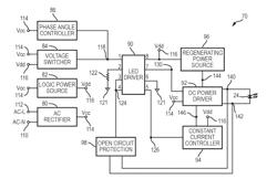 Dimmable Universal Voltage LED Power Supply with Regenerating Power Source Circuitry and Non-Isolated Load