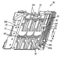 Card connector and contact with buckling prevention