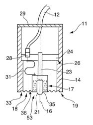 Measuring probe for measuring the thickness of thin layers, and method for the production of a sensor element for the measuring probe