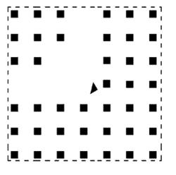 RIGHT-ANGLE WAVEGUIDE BASED ON SQUARE-CYLINDER-TYPE SQUARE-LATTICE PHOTONIC CRYSTAL AND SINGLE COMPENSATION SCATTERING CYLINDER WITH HIGH REFRACTIVE INDEX