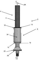 LEVELLING DEVICE WITH FROM ABOVE MOUNTED SLEEVE AND USE