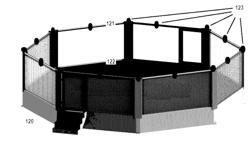 MARTIAL ARTS CAGE COMPRISING MEANS FOR IMAGE CAPTURING AND PROCESSING; PROCESS FOR OBTAINING TRIDIMENSIONAL IMAGES AND/OR DATA FOR ENTERTAINMENT, TRAINING, EDUCATING AND/OR FOR SCORING MARTIAL ARTS