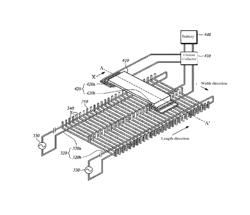 Feed apparatus, current collector, and power transfer apparatus of the magnetic induction type, considering lateral deviation