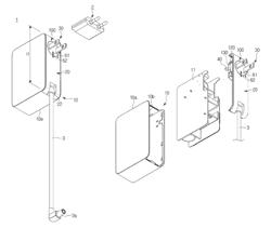 Adapter having a rotating member with a connector pin connected to a printed circuit board