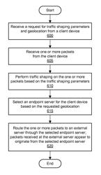 Geolocation routing and simulation of network conditions