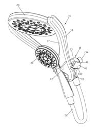 COMBINATION SHOWERHEAD WITH DIAL BUTTON SWITCHING