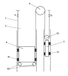 Rope load detecting device for detecting the total rope load in multiple elevator ropes