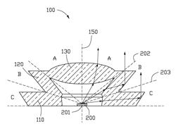 LED module and lens mounted thereon