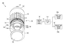 Lighting device with selectively controlled concentric light emitting modules