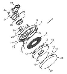 Ultrasonic sensor device having an improved decoupling ring and motor vehicle