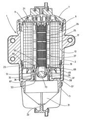 Filter and filter element provided therefor