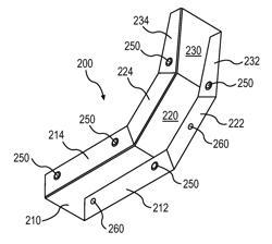 Domestic cooking appliance with embossed locking system for a gas flue