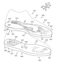 Article of footwear comprising a sole member with regional patterns