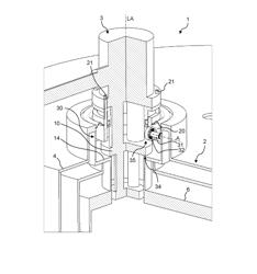 COOLING DEVICE, COMPRISING A CRYOSTAT AND A COLD HEAD HAVING IMPROVED DECOUPLING TO A COOLING SYSTEM