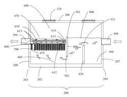 Partitioned separator water treatment system with upflow filter