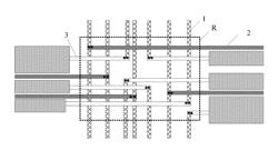 Array substrate having a plurality of gate electrode material lines, source-drain electrode material lines and first metal lines