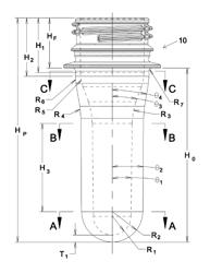 High stretch ratio preforms and related containers and methods