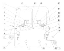 Synchronous single/double-sided digital inkjet printer and winding method thereof