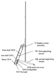 TV set base with a supporting and a retracted state