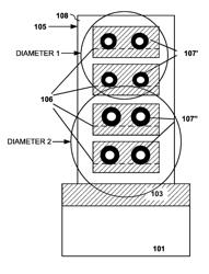 Stacked carbon nanotube multiple threshold device