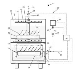 WAREWASHER WITH AIR ASSISTED WASHING AND/OR RINSING