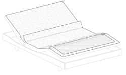 Adjustable bed foundation with cover having contrasting appearance