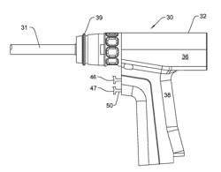 Control module for a powered surgical tool, the module including a shell having active seals disposed around the conductive pins that extend into the shell