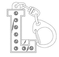 L-shaped keychain