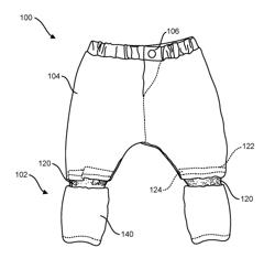 PANTS GARMENT WITH MOVEMENT RESTRICTING LEG MEMBERS