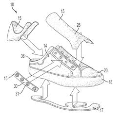 Injection molded shoe frame and method