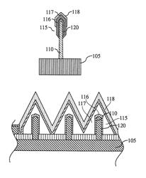 Light emitting diode device having III-nitride nanowires, a shell layer and a continuous layer