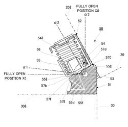 Opening and closing device and image scanner unit