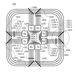 Waveguide architecture for photonic neural component with multiplexed optical signals on inter-node waveguides