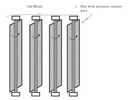 SLAT WITH PRESSURE CONTACT PART AND BLIND USING SAME