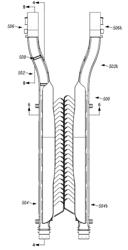 Shaped conveyor system for a harvester