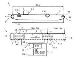 TRANSPORT DEVICE AND TRANSPORT METHOD COMPRISING SUCH A TRANSPORT DEVICE