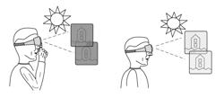 Virtual/augmented reality transition system and method